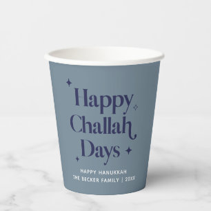 Vasos De Papel FunHappy Challah Days Hanukkah Blue