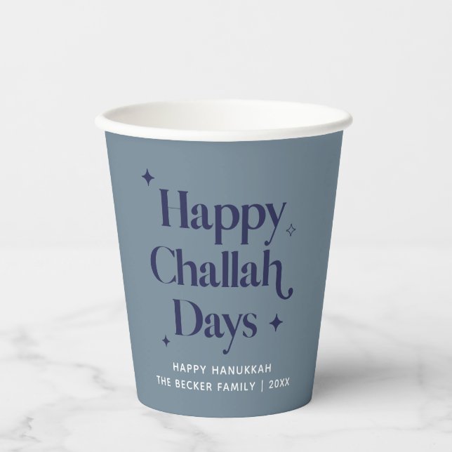 Vasos De Papel FunHappy Challah Days Hanukkah Blue (Anverso)