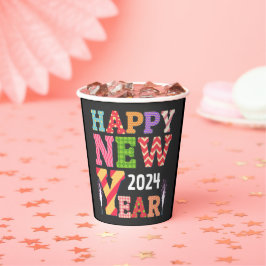 Vasos De Papel Funky feliz año nuevo