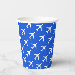 Vasos De Papel Funky White Plane Airplane Pilot Flying Airways