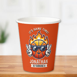 Vasos De Papel Funny Birthday Boy with Basketball Theme