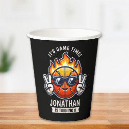 Vasos De Papel Funny Birthday Boy with Basketball Theme