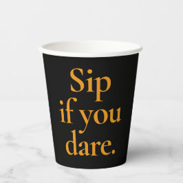 Vasos De Papel Funny chiste de Halloween negro y Naranja