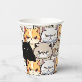Vasos De Papel Funny Colorous Moody Meow Gats Kitten Patrón masco