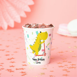 Vasos De Papel Funny dinosaur Scooter Toy Birthday boy Fiesta