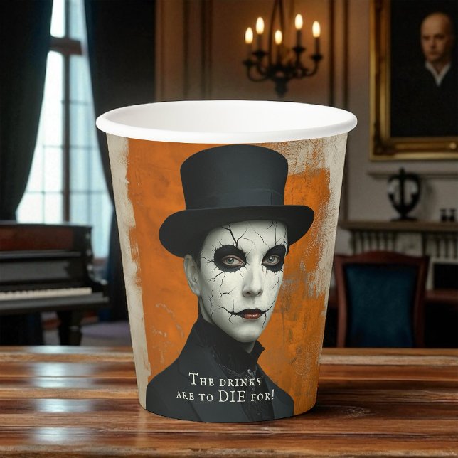 Vasos De Papel Funny Drinks to Die For Gothic Halloween (Serves both hot and cold beverages.)