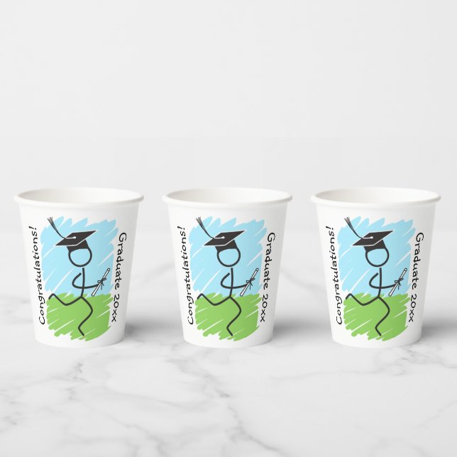 Vasos De Papel Funny Graduation Runner © Cups de papel (Multi)