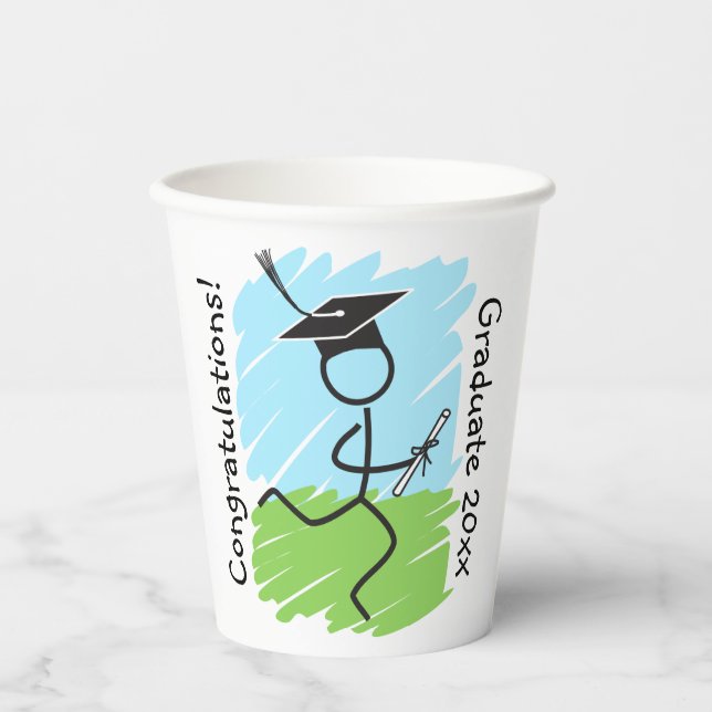 Vasos De Papel Funny Graduation Runner © Cups de papel (Anverso)