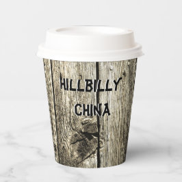 Vasos De Papel Funny Hillbilly China Faux Knotty Pine Rustic