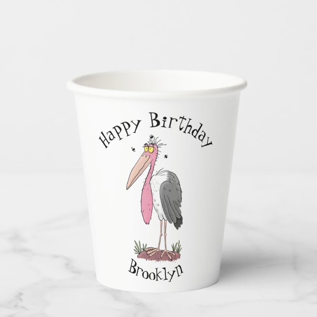 Vasos De Papel Funny marabou stork personalizado (Anverso)