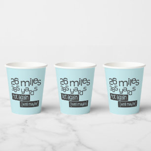 Vasos De Papel Funny Marathon Runner a 40 km de la Copa de Papel