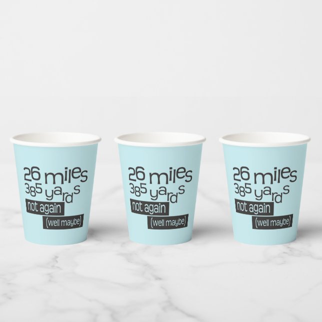 Vasos De Papel Funny Marathon Runner a 40 km de la Copa de Papel  (Multi)
