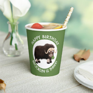 Vasos De Papel Funny musk ox personalizado personalizado de cumpl