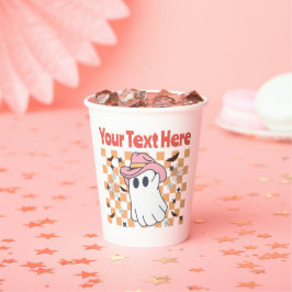 Vasos De Papel Funny Pastel Ghost Retro Halloween Personalizado T