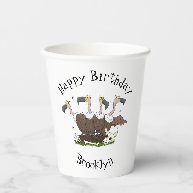 Vasos De Papel Funny personalizado de humor de buitres (Anverso)