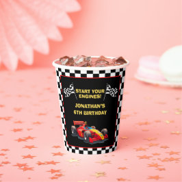 Vasos De Papel Funny Racing Car Driver Birthday Boy