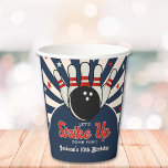 Vasos De Papel Funny Retro Bowling Birthday Party for Kids<br><div class="desc">A cute bowling-themed design with a retro style in blue,  red,  and white with retro details,  perfect for celebrating a little bowler's birthday. The design includes space for all your child's party information! Don't hesitate,  get yours now!</div>