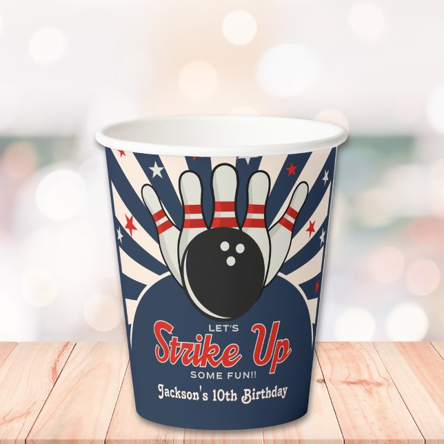 Vasos De Papel Funny Retro Bowling Birthday Party for Kids (Subido por el creador)