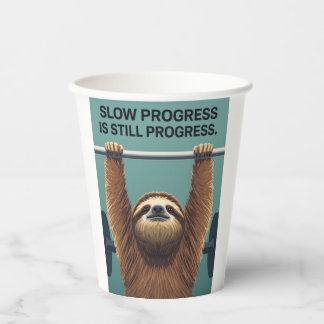 Vasos De Papel Funny Sloth Gym Motivation Poster - Slow Progress 