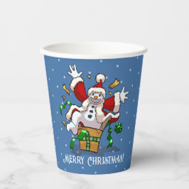 Vasos De Papel Funny Snowman Merry Christmas Surprise Cartoon