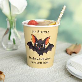 Vasos De Papel Funny Vampire Bat Halloween Party Custom Text
