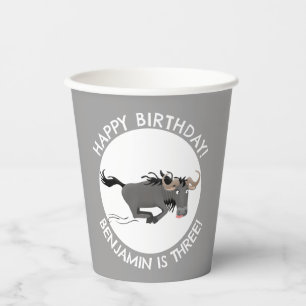 Vasos De Papel Funny wildebeest personalizado personalizado cumpl