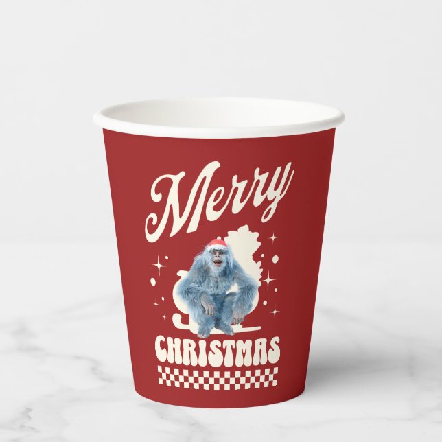 Vasos De Papel Funny Yeti - Merry Christmas (Anverso)