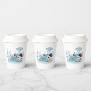 Vasos De Papel Fusión de Snowman con cacao