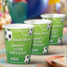 Vasos De Papel Fútbol Ball Niños Deportivos Cumpleaños