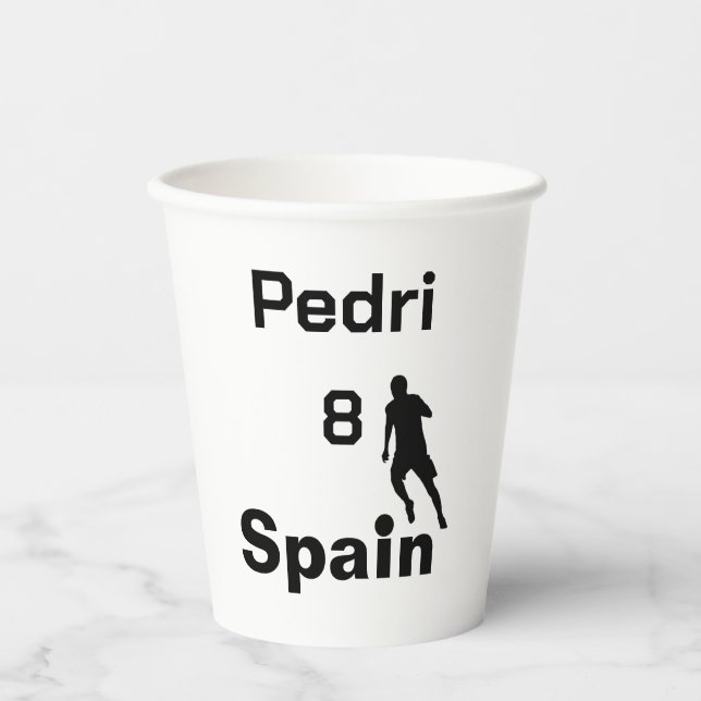 Vasos De Papel Fútbol en España, personalizable (Anverso)