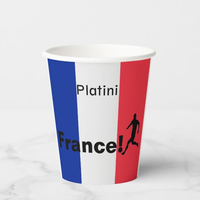 Vasos De Papel Fútbol Francia, personalizable (Anverso)