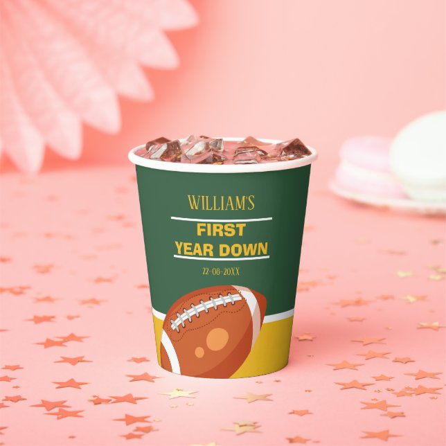 Vasos De Papel Fútbol Retro Primer Año Abajo Gracias (in situ)