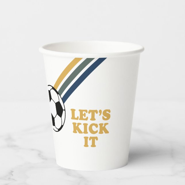 Vasos De Papel Fútbol retro vamos a matarlo cumpleaños (Anverso)