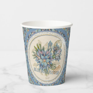 Vasos De Papel G Creación Oficina Flor azul