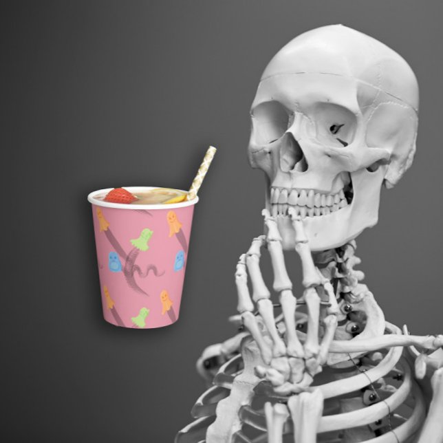 Vasos De Papel Gafas cortas en rosa, Halloween (Cute ghosts in pink, Halloween Paper Cups
)