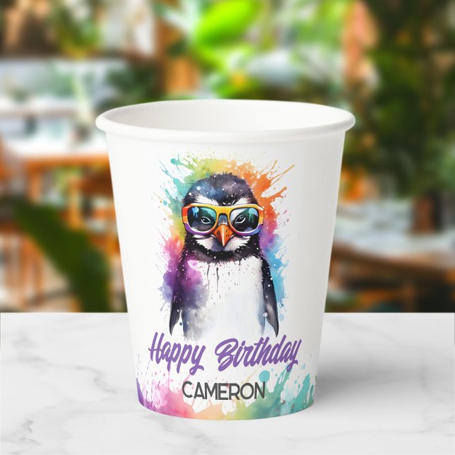 Vasos De Papel gafas de sol de fiesta Pingüino, cumpleaños de niñ (Subido por el creador)