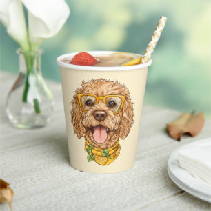 Vasos De Papel Gafas de sol para perros Goldendoodle lindos Naran