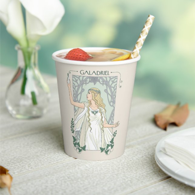 Vasos De Papel Galadriel Luz de Valinor Gráfica (in situ)