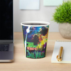 Vasos De Papel Galaxia de Horrores de Halloween en el mundo zombi