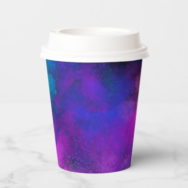 Vasos De Papel Galaxia Paint Splatter Efecto Multicolorizado (Reverso )