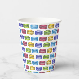 Vasos De Papel Galleta de Macarón Francés Pastel Cumpleaños Nupci