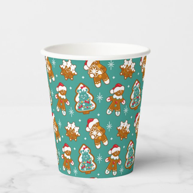 Vasos De Papel Galletas de jengibre de Navidad (Anverso)