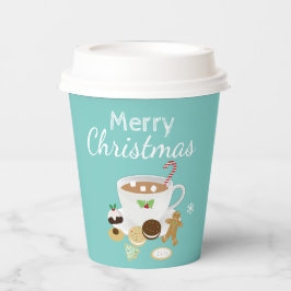 Vasos De Papel Galletas de navidad y chocolate caliente