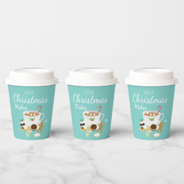 Vasos De Papel Galletas de navidad y chocolate caliente