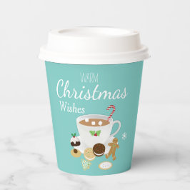 Vasos De Papel Galletas de navidad y chocolate caliente