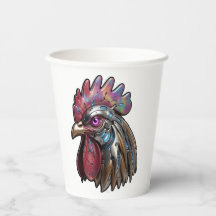 Gallo Ciberpunk Arte Mecánico Iridescente