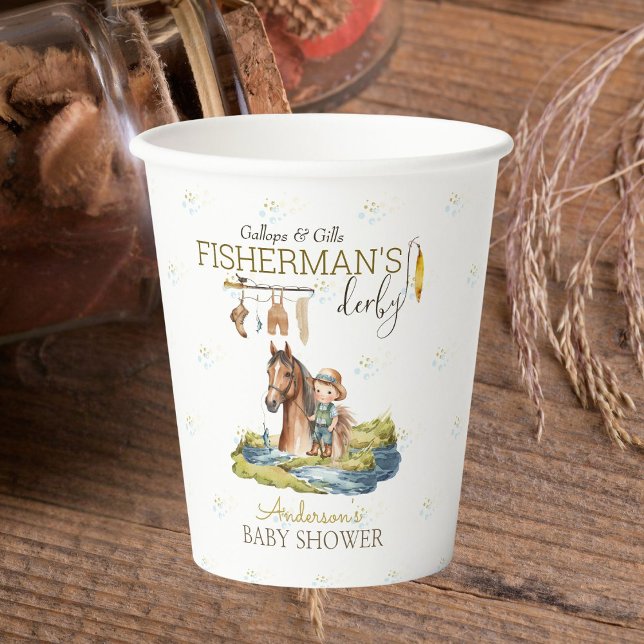 Vasos De Papel Gallops Y Gills Fisherman Derby Baby Shower (Subido por el creador)