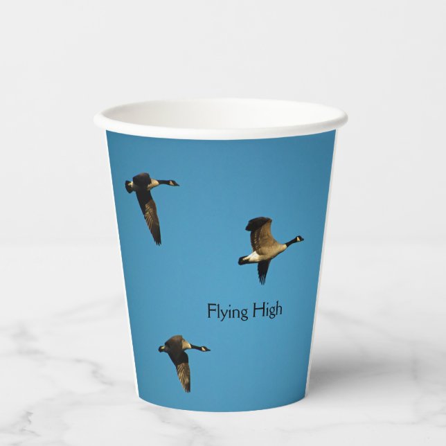 Vasos De Papel Gansos canadienses en vuelo   (Anverso)