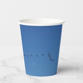Vasos De Papel gansos canadienses en vuelo