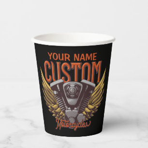 Vasos De Papel  Garaje de motocicleta personalizada Eagle Wings B